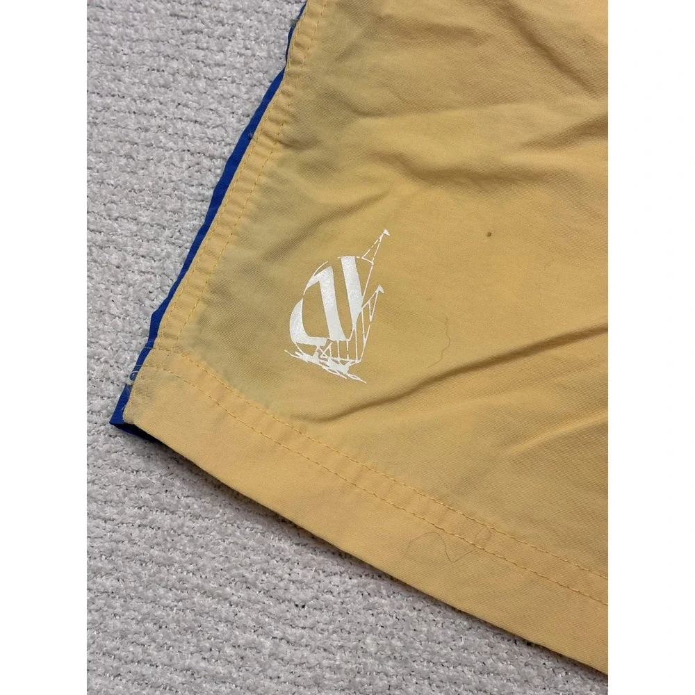 Nautica Mens Swim Trunks Size L Board Shorts Yellow Nylon Colorblock NS-83